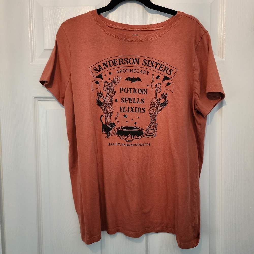 Torrid Disney Hocus Pocus Sanderson Sisters Orange T-Shirt Size 0 (Large)